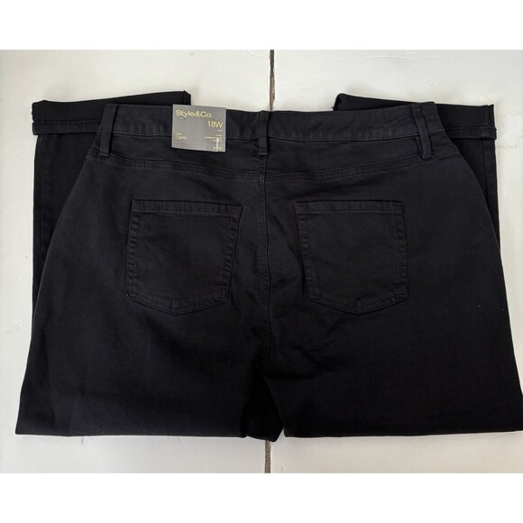 STYLE & CO WMEN'S PANTS CURVY CAPRI BLACK PLUS SIZE 18W/ 20W SLIMMING POCKET - Picture 11 of 11